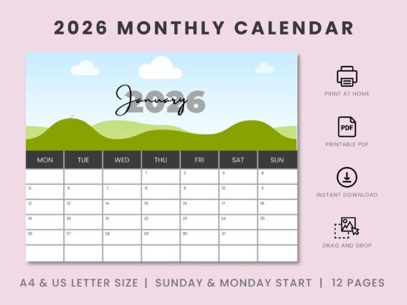 2026 Monthly Custom Canva Frame Calendar: A Creative Organizational Tool