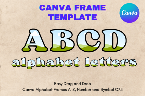Canva Letters Frame Alphabet Template_75: Your Tool for Custom Sublimation Projects