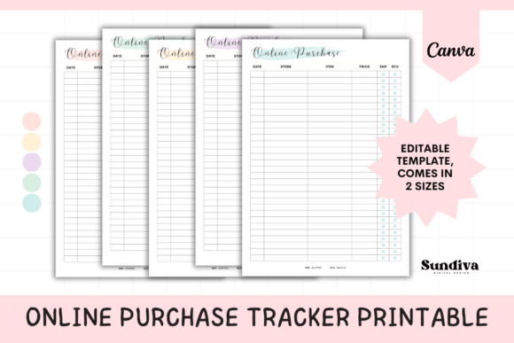 Editable Online Purchase Tracker: Master Your Spending