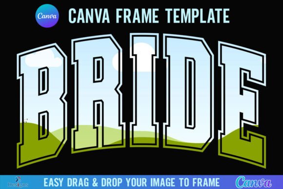 Elegant Varsity Style: The Bride Canva Frame Wedding Bridal Varsity Design Asset