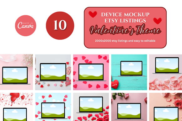 Elevate Your Etsy Shop with Laptop Canva Mockup Templates