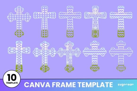 Religious Cross Canva Frames Bundle for Designers